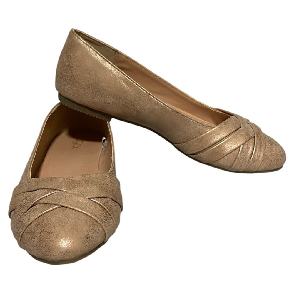 Sugar Becki Metallic Gold‎ Crisscross Ballet Flats | Size 3M